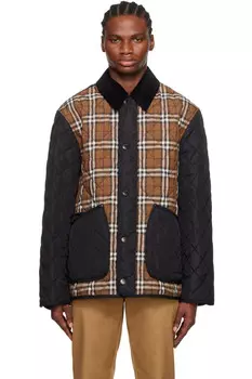 Пиджак в клетку Burberry, коричневый