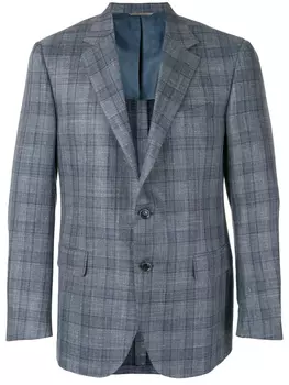 Пиджак в клетку Canali, серый