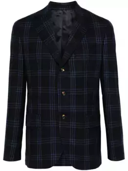 Пиджак в клетку Eleventy, синий