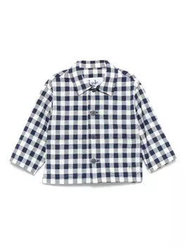 Пиджак в клетку гингем Il Gufo, синий