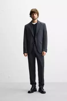 Пиджак в клетку гусиная лапка ZARA, синий