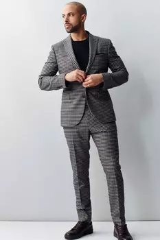 Пиджак в клетку Next, коричневый