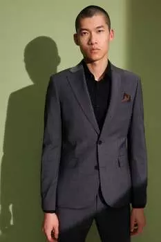 Пиджак в клетку Next, серый