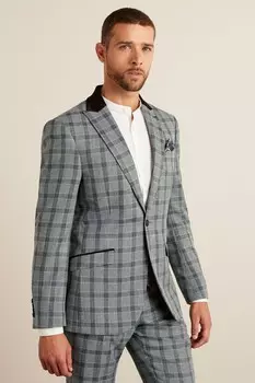 Пиджак в клетку Next, серый
