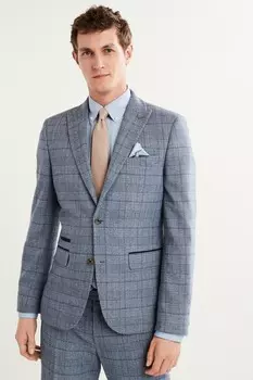 Пиджак в клетку Next, синий