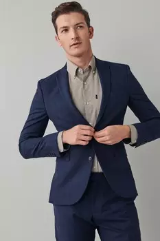 Пиджак в клетку с эластичной тканью motion flex Next, синий