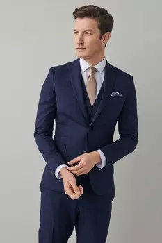 Пиджак в клетку с эластичной тканью motion flex Next, синий