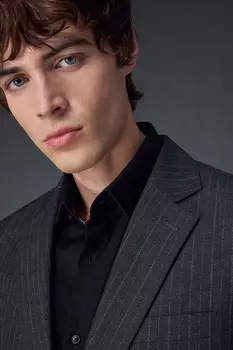 Пиджак в полоску Next, серый