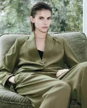 Пиджак в полоску прямого кроя Sfera, хаки