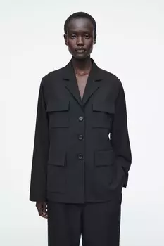 Пиджак в стиле utility-relaxed fit COS, черный