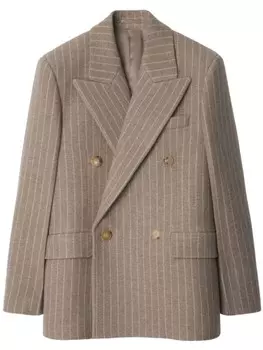 Пиджак в тонкую полоску Burberry, нейтральный цвет