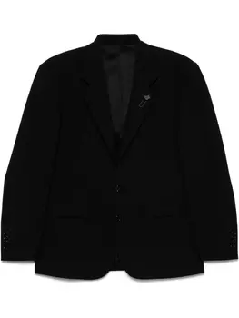 Пиджак в тонкую полоску от Lardini, черный