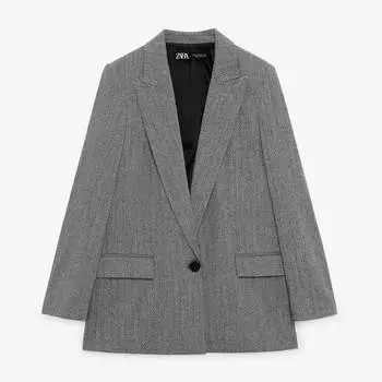 Пиджак Zara Herringbone, серый