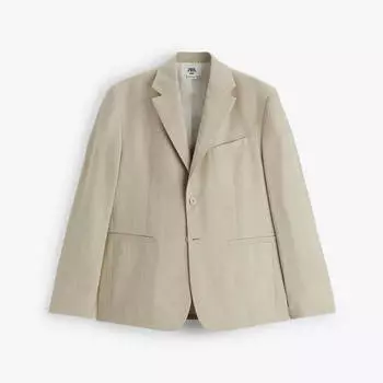 Пиджак Zara Linen Blend Suit, бежевый