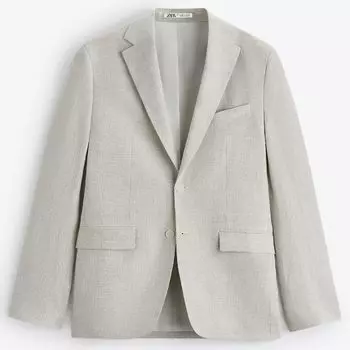 Пиджак Zara Linen Suit, светло-бежевый