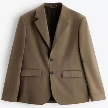Пиджак Zara Oversize, серо-коричневый