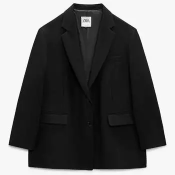 Пиджак Zara Oversize Vents, черный