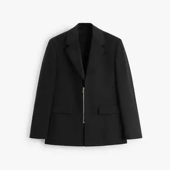 Пиджак Zara Relaxed Suit, черный ДУБЛЬ