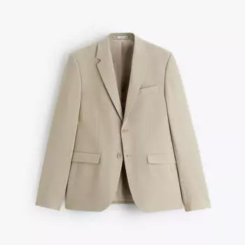 Пиджак Zara Slim-Fit Suit, бежевый