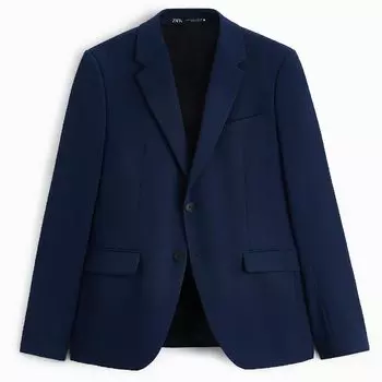 Пиджак Zara Slim-fit Suit, ярко-синий