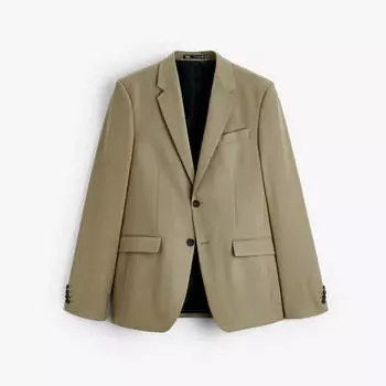 Пиджак Zara Slim-Fit Suit, темно-бежевый