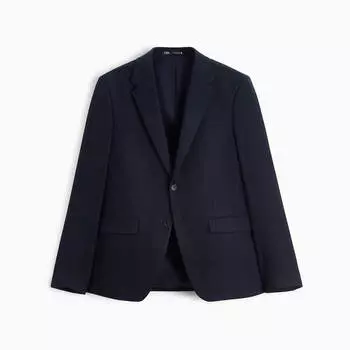 Пиджак Zara Slim-Fit Suit, темно-синий