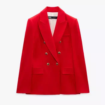 Пиджак Zara Tailored Double-breasted, красный