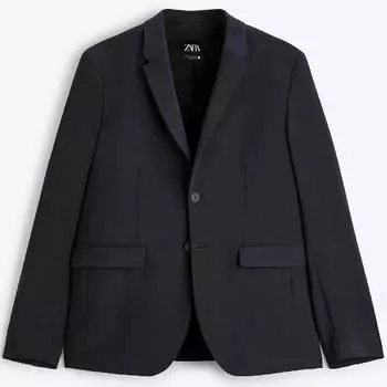 Пиджак Zara Zara Suit Technical, темно-синий