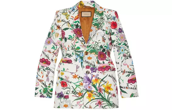 Пиджак женский Balenciaga X Gucci, белый / зеленый / красный