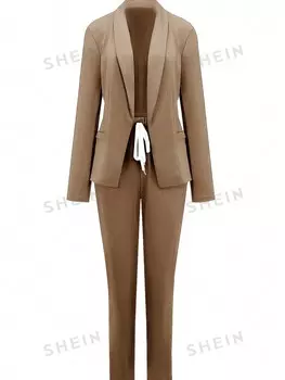 Пиджак женский и брюки, хаки