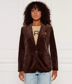 Пиджак женский Lauren Ralph Lauren бархатистый с вышивкой, коричневый