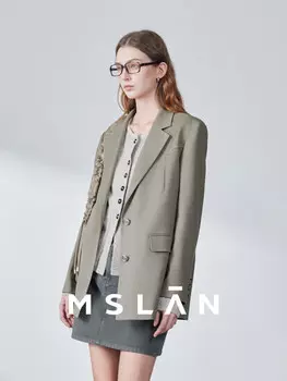 Пиджак женский Mslan длинный, серый