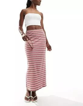 Pieces – Юбка макси в рубчик с полосками