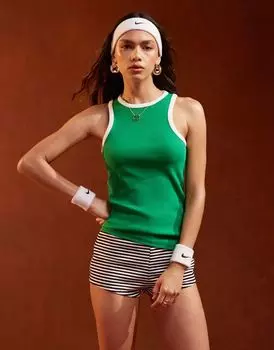 Pieces — Sport Core — зелено-белые боксеры с контрастной окантовкой