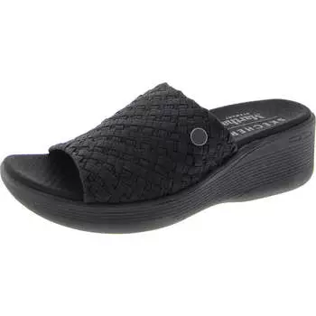 Pier Lite Bamboo женские босоножки на танкетке с открытым носком Skechers, черный