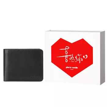 PIERRE CARDIN Кошелек из коровьей кожи с зажимом для билетов, обычный мужской, черный