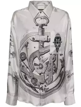 Pierre-Louis Mascia блузка с графичным принтом, серый