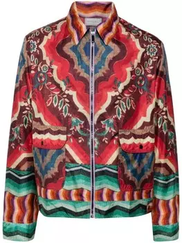 Pierre-Louis Mascia куртка-рубашка с графичным принтом, красный