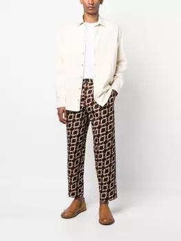 Pierre-Louis Mascia прямые брюки с геометричным принтом, коричневый