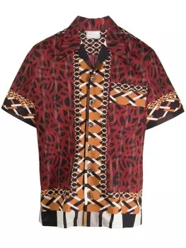 Pierre-Louis Mascia рубашка с короткими рукавами и вставками, красный