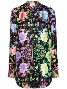 Pierre-Louis Mascia шелковая рубашка с цветочным принтом, черный