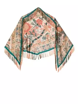 Pierre-Louis Mascia шелковый платок с цветочным принтом, зеленый