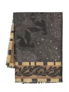 Pierre-Louis Mascia шерстяной шарф с принтом, синий