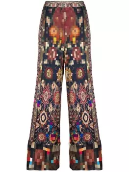 Pierre-Louis Mascia широкие брюки с графичным принтом, синий