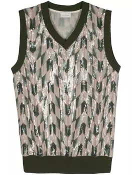 Pierre-Louis Mascia жилет, украшенный пайетками, зеленый