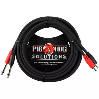 Pig Hog Solutions Двойной кабель RCA до 1/4 дюйма, 15 футов.