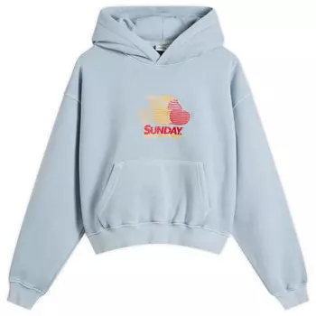 Пигментированная вишнево-красная толстовка с капюшоном Sundayfruitmarket, цвет sky blue