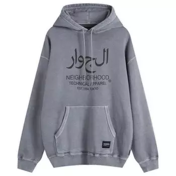 Пигментно окрашенная толстовка с капюшоном Neighborhood, серый