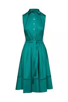 Пихтовое платье с поясом и плетеными деталями Conquista, зеленый