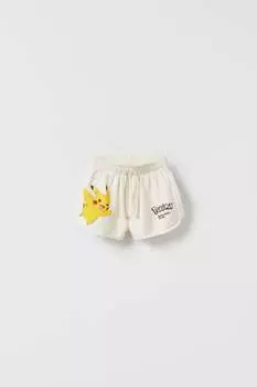 Pikachu pokmon шорты nintendo Zara, экрю